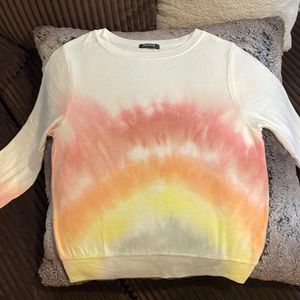 NWOT Ultra Soft Wildfox Rainbow Tye Dye Beach Jumper size Small